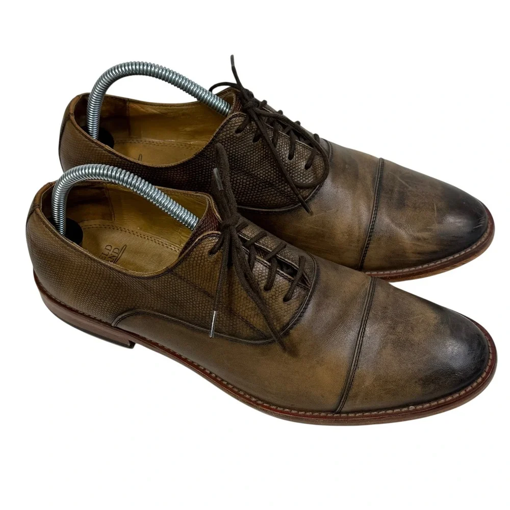 Warfield‎ & Grand Logan Cap Toe Oxford Dress Shoes Men Brown Leather Size 9